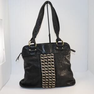 Y2K Viva Bags of California Textured Leather Woven Shoulder Tote